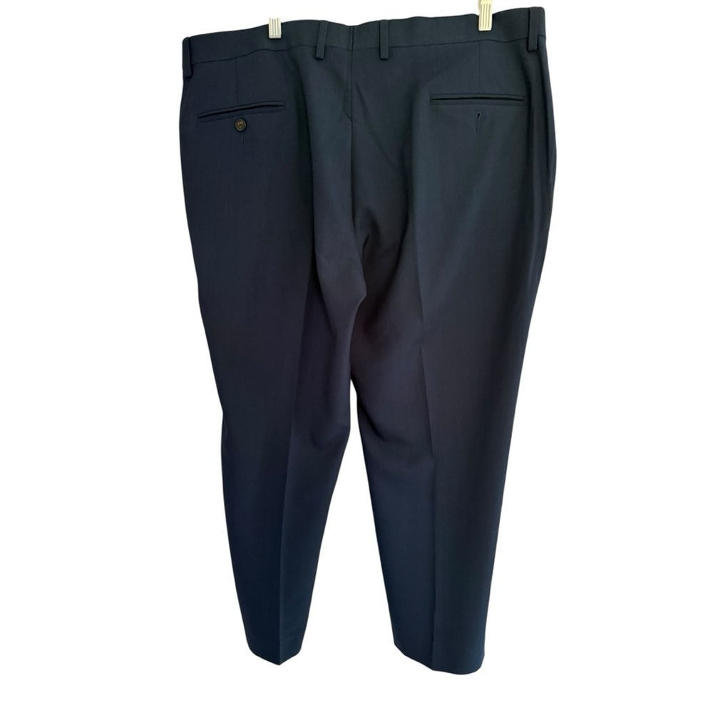 -Men's Haggar Premium comfort navy Dress Pants flat front 40/27 - Picture 6 of 7